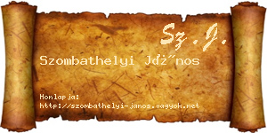 Szombathelyi János névjegykártya